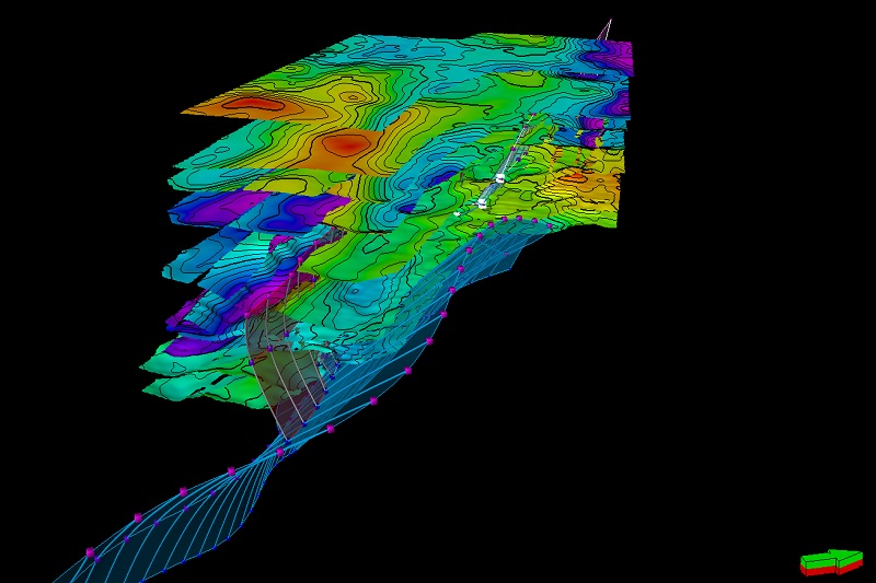 Weryfikacja powierzchni strukturalnych i fragment roboczej wersji modelu uskokowego w rejonie Unisławia
