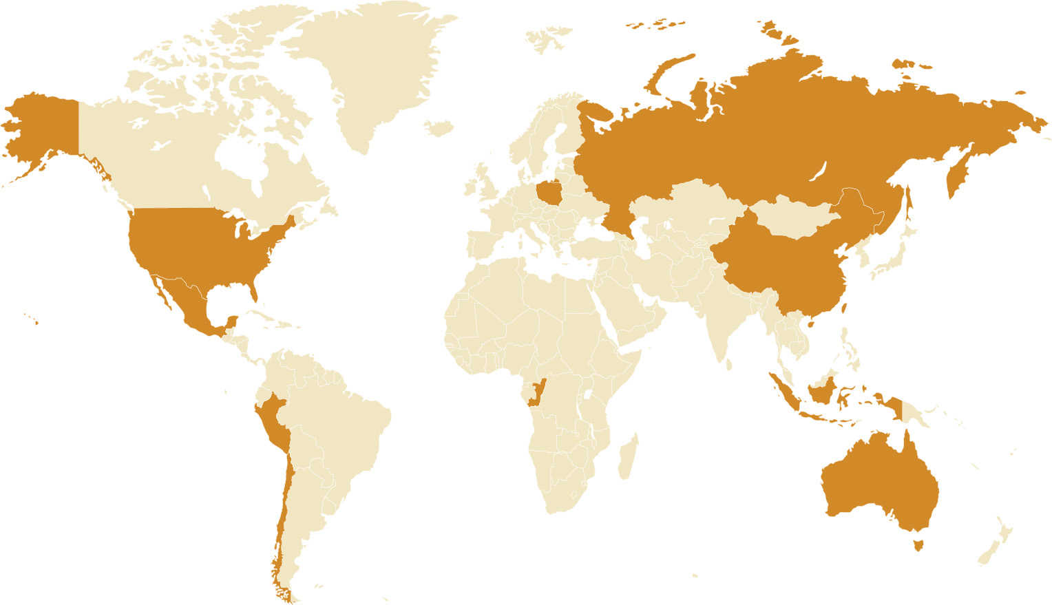 zasoby miedzi na swiecie mapa