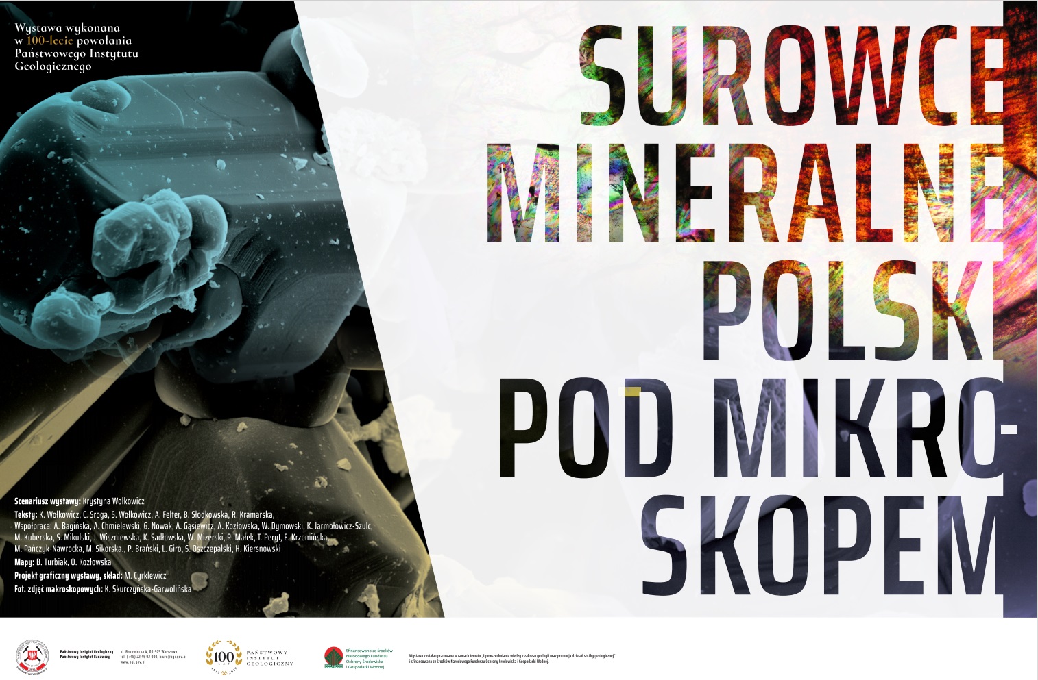 Plansza otwierająca wystawę Surowce mineralne pod mikroskopem