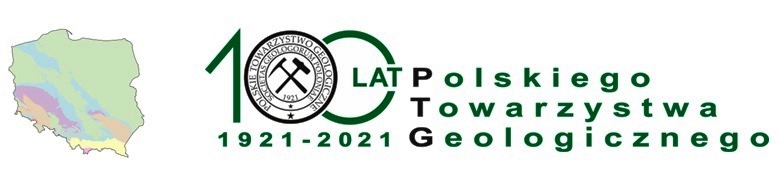 Logo jubileuszu 100 lat Polskiego Towarzystwa Geologicznego