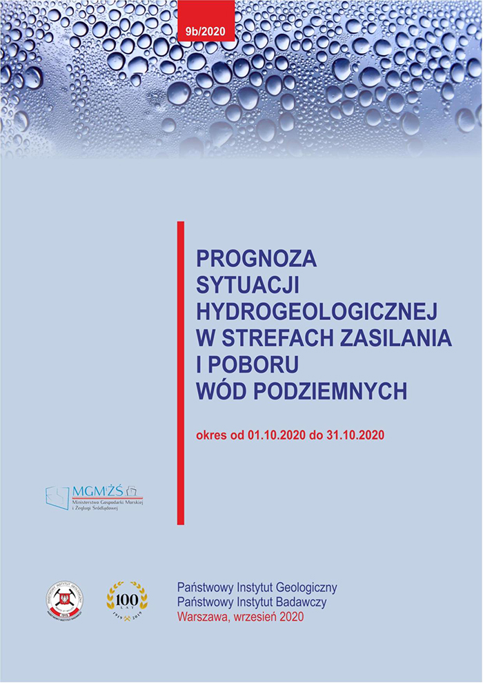 Prognoza sytuacji hydrogeologicznej w strefach zasilania i poboru wód podziemnych 01.10.2020 - 31.10.2020
