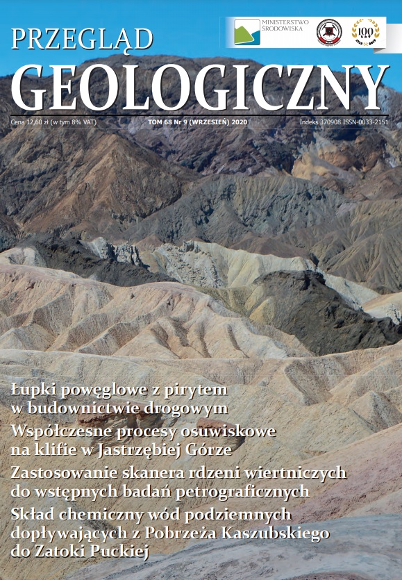 okładka czasopisma Przeglądu Geologicznego numer 9/2020