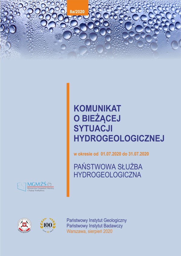 Komunikat o bieżącej sytuacji hydrogeologicznej w lipcu 2020 roku