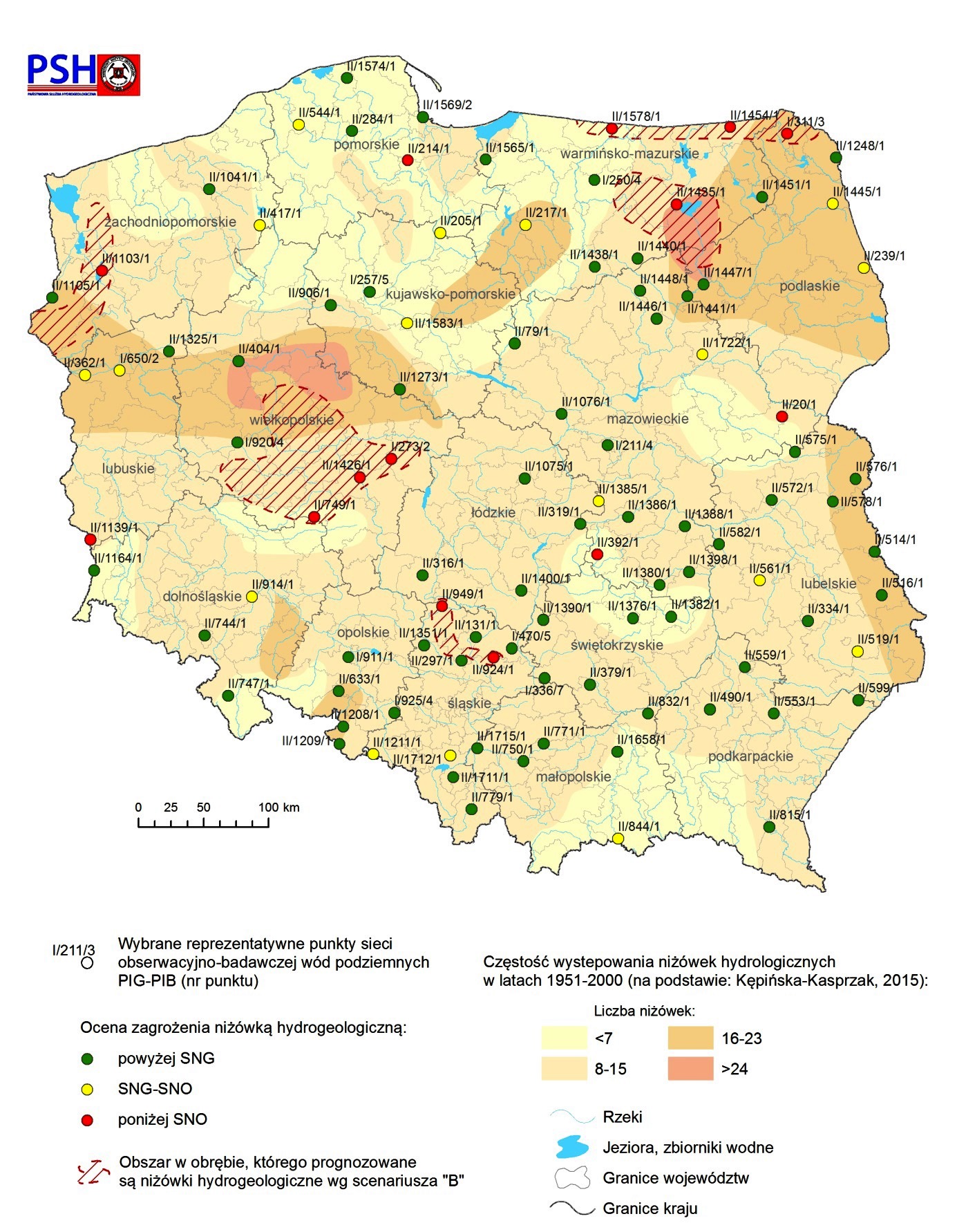 Prognoza zagrożeń wód podziemnych – występowanie niżówki hydrogeologicznej w styczniu 2021 r.