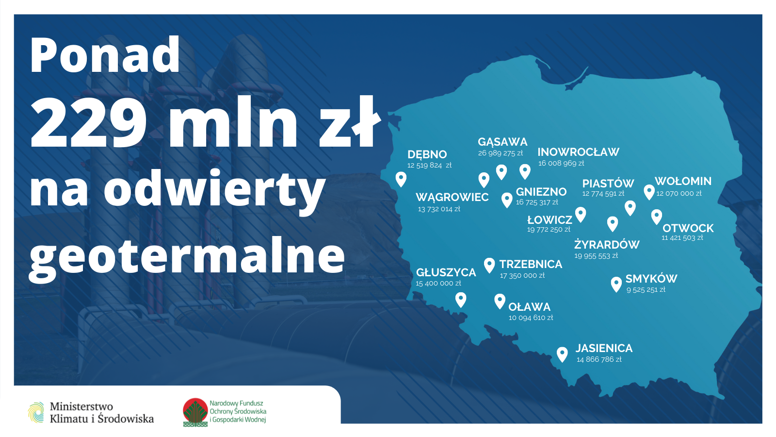 Lokalizacja planowanych odwiertów geotermalnych