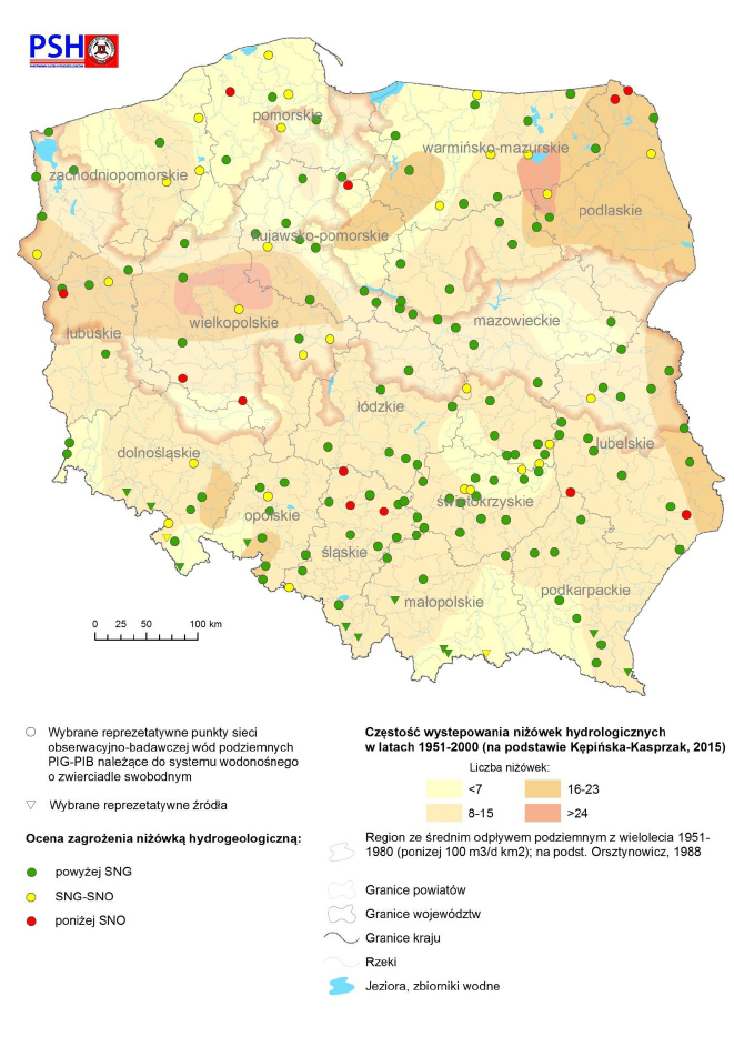 Ocena zagrożenia niżówką hydrogeologiczną w kwietniu 2021 r.