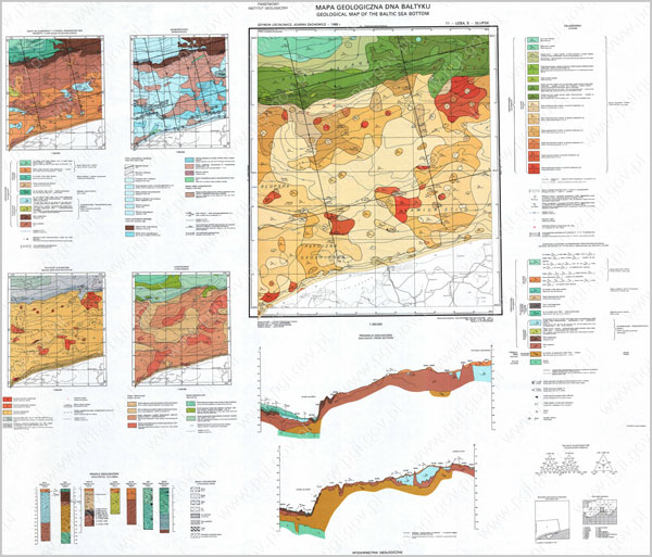 Mapa geologiczna dna Bałtyku 1:200 000 - przykładowy arkusz