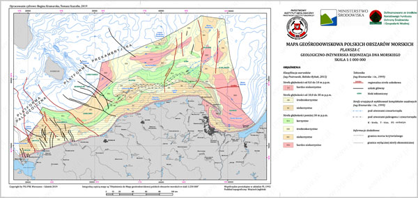 Mapa geośrodowiskowa polskich obszarów morskich 1:250 000 - Plansza CMapa geośrodowiskowa polskich obszarów morskich 1:250 000 - Plansza C