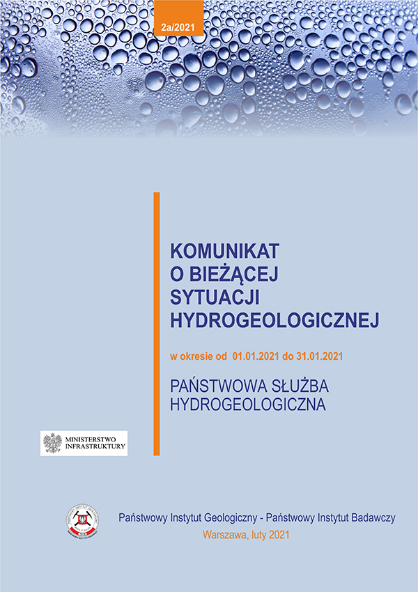 okładka komunikatu o bieżącej sytuacji hydrogeologicznej w okresie od 01.01.2021 do 31.01.2021