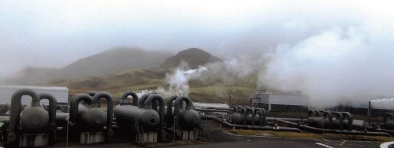 Teren elektrowni geotermalnej Hellisheidi
