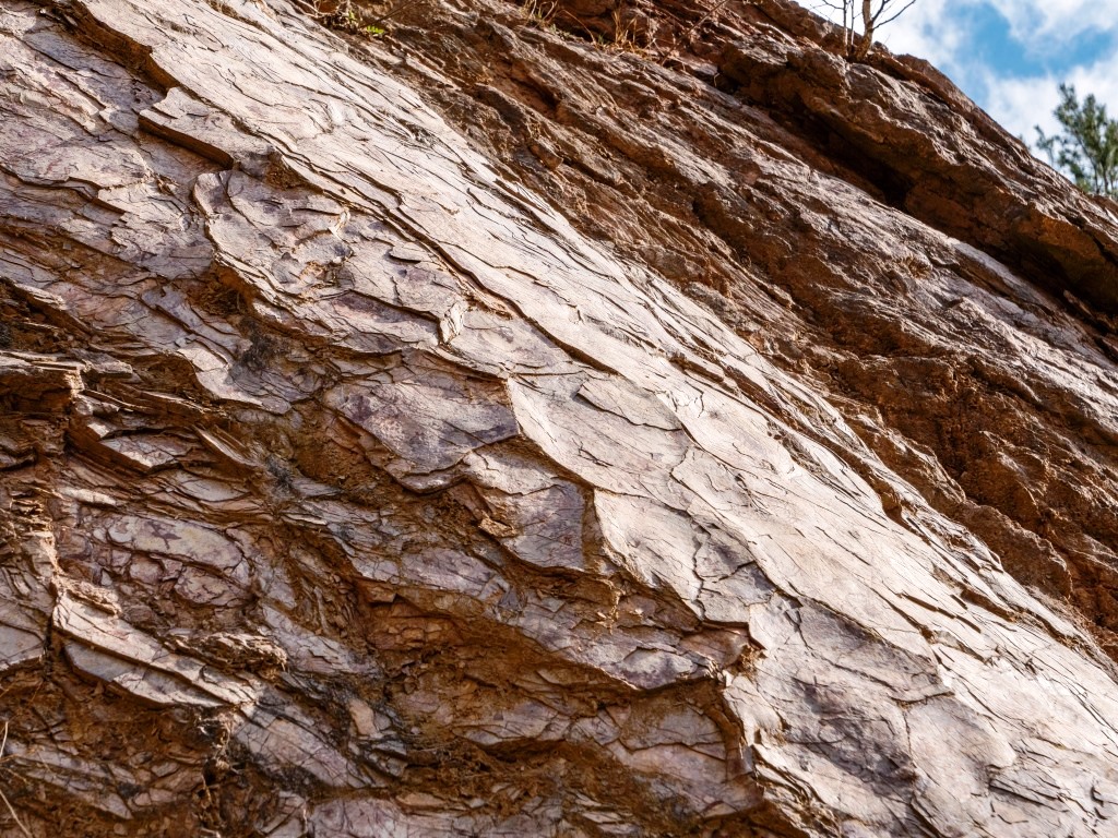 Spękania na powierzchni warstwy dolomitu (fot. P. Derkowski) 