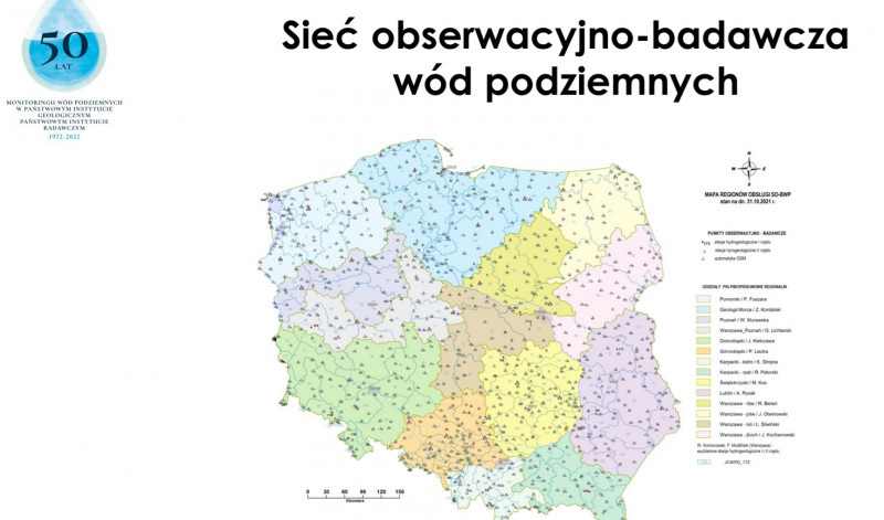 mapka punktów pomiaru zwierciadła 