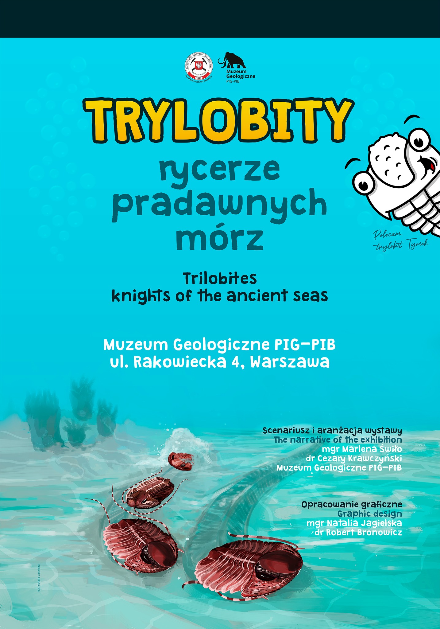 plakat wystawy Trylobity - rycerze pradawnych mórz