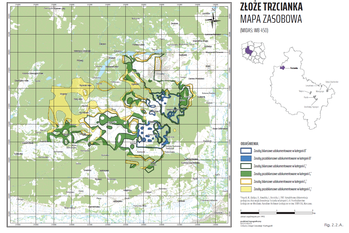 Złoże Trzcianka mapa zasobowa