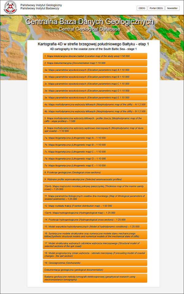 4D cartography data in the CBDG Resources application