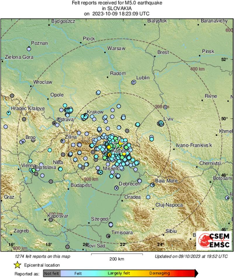 Mapa odczuwalności zjawiska