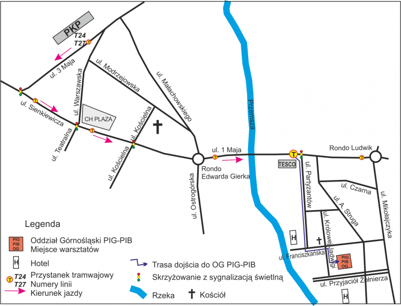 mapka sosnowiec