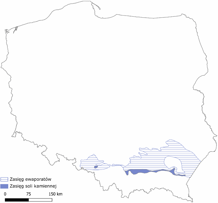 Zasięg soli i innych ewaporatów neogeńskich.