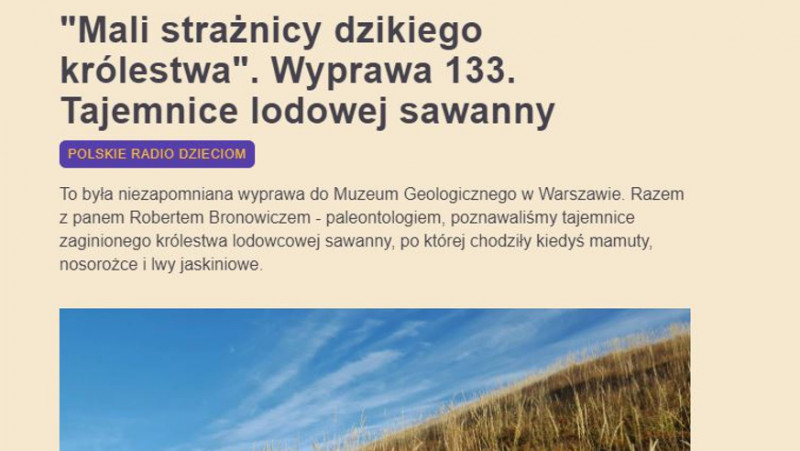 Polskie Radio Dzieciom - Wyprawa 133. Tajemnice lodowej sawanny