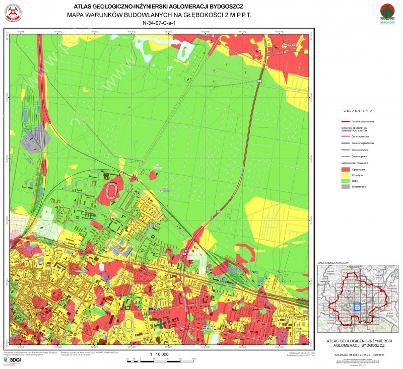 Przykład możliwości BDGI – wybrane mapy z atlasu geologiczno-inżynierskiego aglomeracji Bydgoszcz 