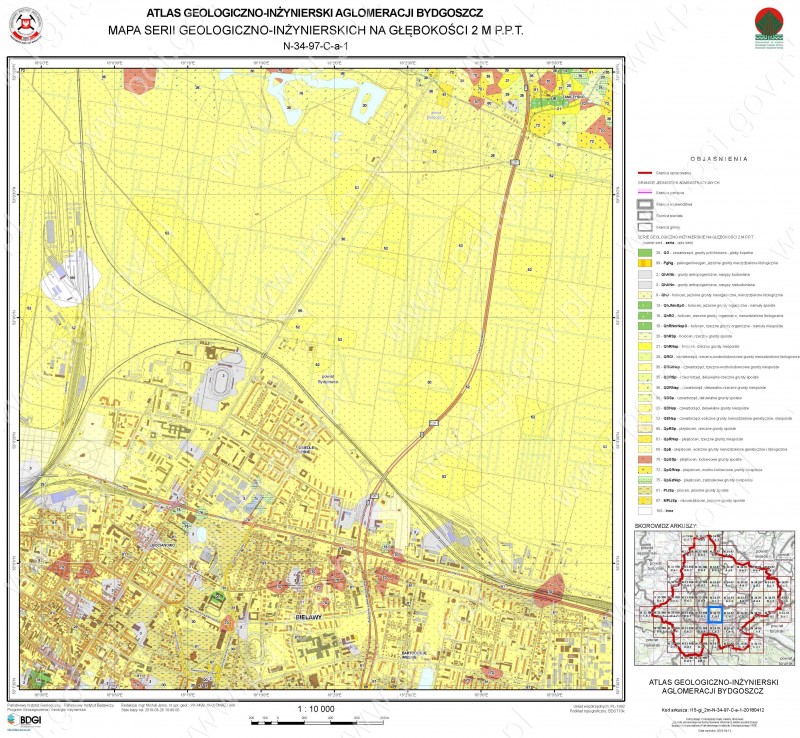 Przykład możliwości BDGI – mapy tematyczne z atlasu geologiczno-inżynierskiego aglomeracji Bydgoszcz 