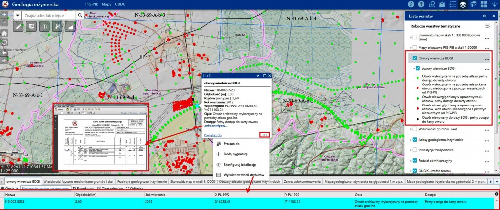 Zasoby danych z geologii inżynierskich w aplikacji geologia.pgi.gov.pl