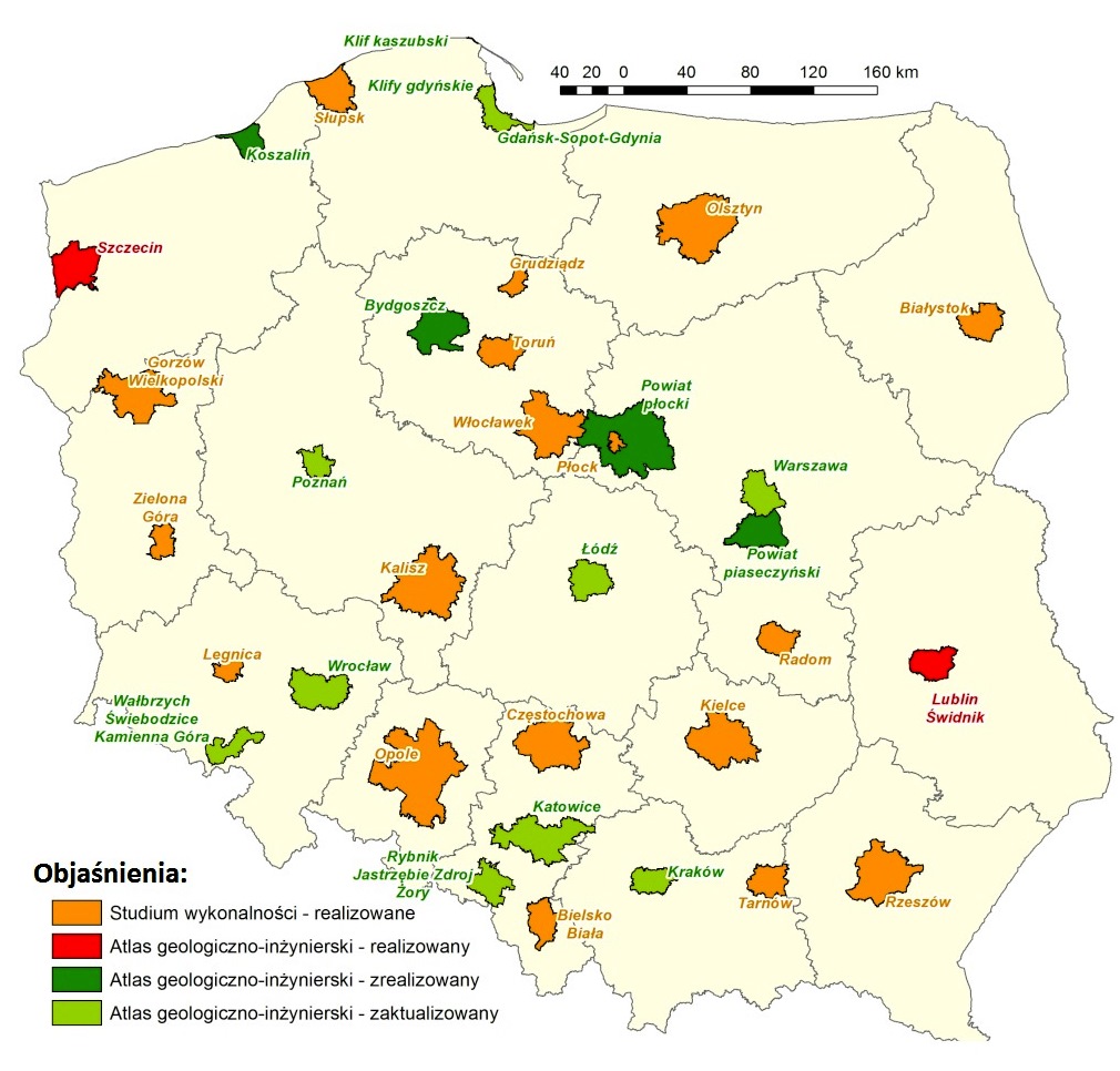 Stan realizacji prac atlasów geologiczno-inżynierskich 