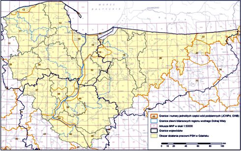 Rys. 1. Obszar dzialania pracowni PSH w Oddziale Geologii Morza PIG w Gdańsku