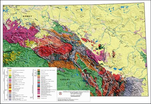 mapa geologiczna pogranicza polski, czech i niemiec