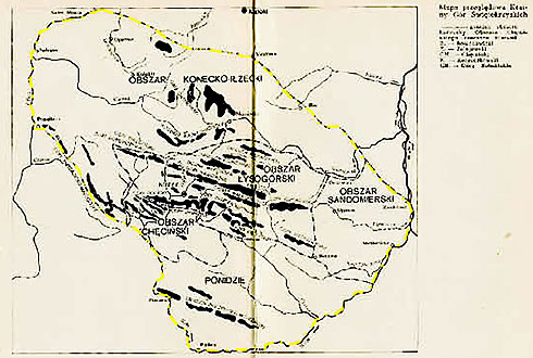 mapa Gór Świętokrzyskich według Massalskiego