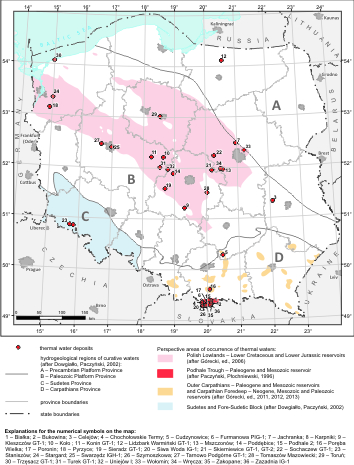 Occurrence of thermal waters in Poland