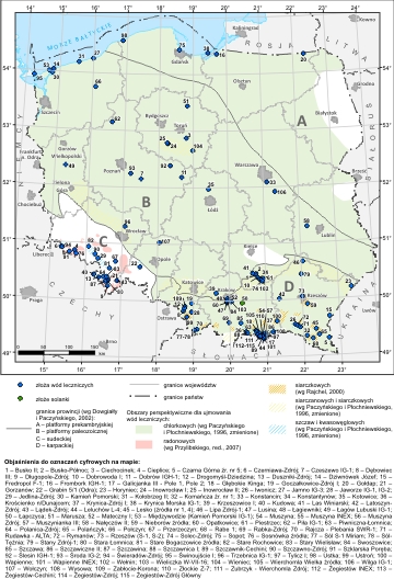 Występowanie poszczególnych typów wód leczniczych i zmineralizowanych