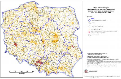 Zał. 1b Mapa dokumentacyjna - dane wejściowe do opracowania mapy rocznej sumy poboru rejestrowanego wód podziemnych w JCWPd 2024