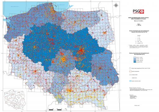 Mapa zasobów eksploatacyjnych wód podziemnych Polski wg stanu na dzień 31 grudnia 2024 r