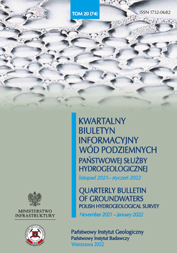 Kwartalny Biuletyn Informacyjny Wód Podziemnych TOM 20(74) listopad 2021 - styczeń 2022