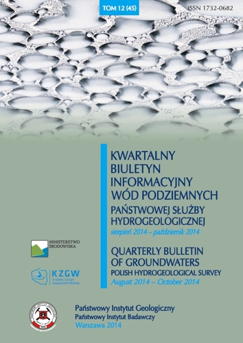 Kwartalny Biuletyn Informacyjny Wód Podziemnych TOM 12(45) sierpień - październik 2014