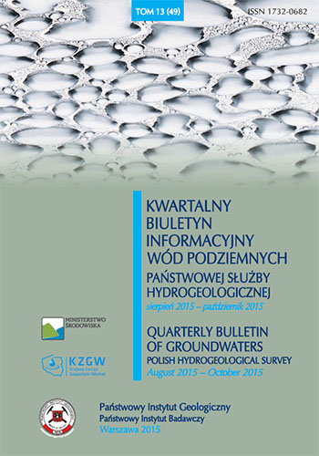 Kwartalny Biuletyn Informacyjny Wód Podziemnych TOM 13(49) sierpień - październik 2015
