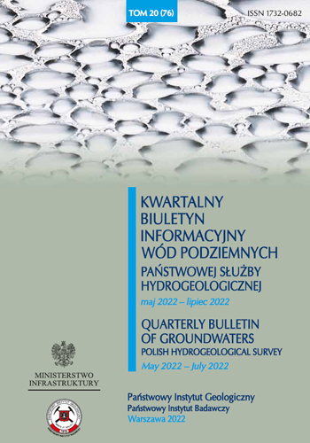 Kwartalny Biuletyn Informacyjny Wód Podziemnych TOM 20(76) maj 2022 - lipiec 2022