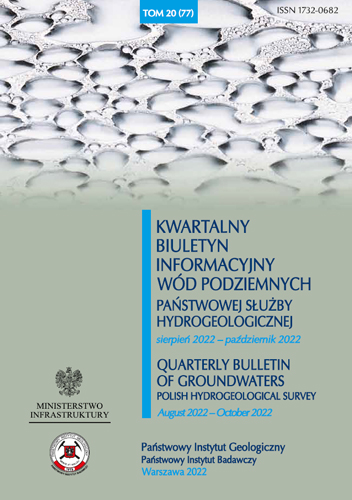 Kwartalny Biuletyn Informacyjny Wód Podziemnych TOM 20(77) sierpień 2022 - październik 2022