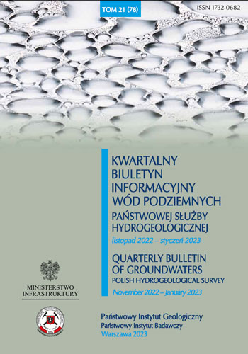 Kwartalny Biuletyn Informacyjny Wód Podziemnych TOM 21(78) listopad 2022 -styczeń 2023