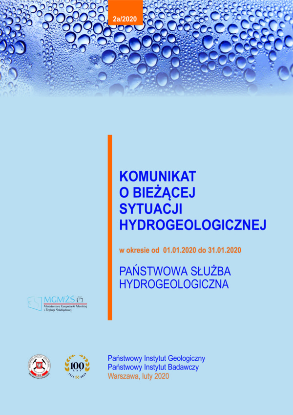 Komunikat o bieżącej sytuacji hydrogeologicznej w okresie od 01.01.2020 do 31.01.2020