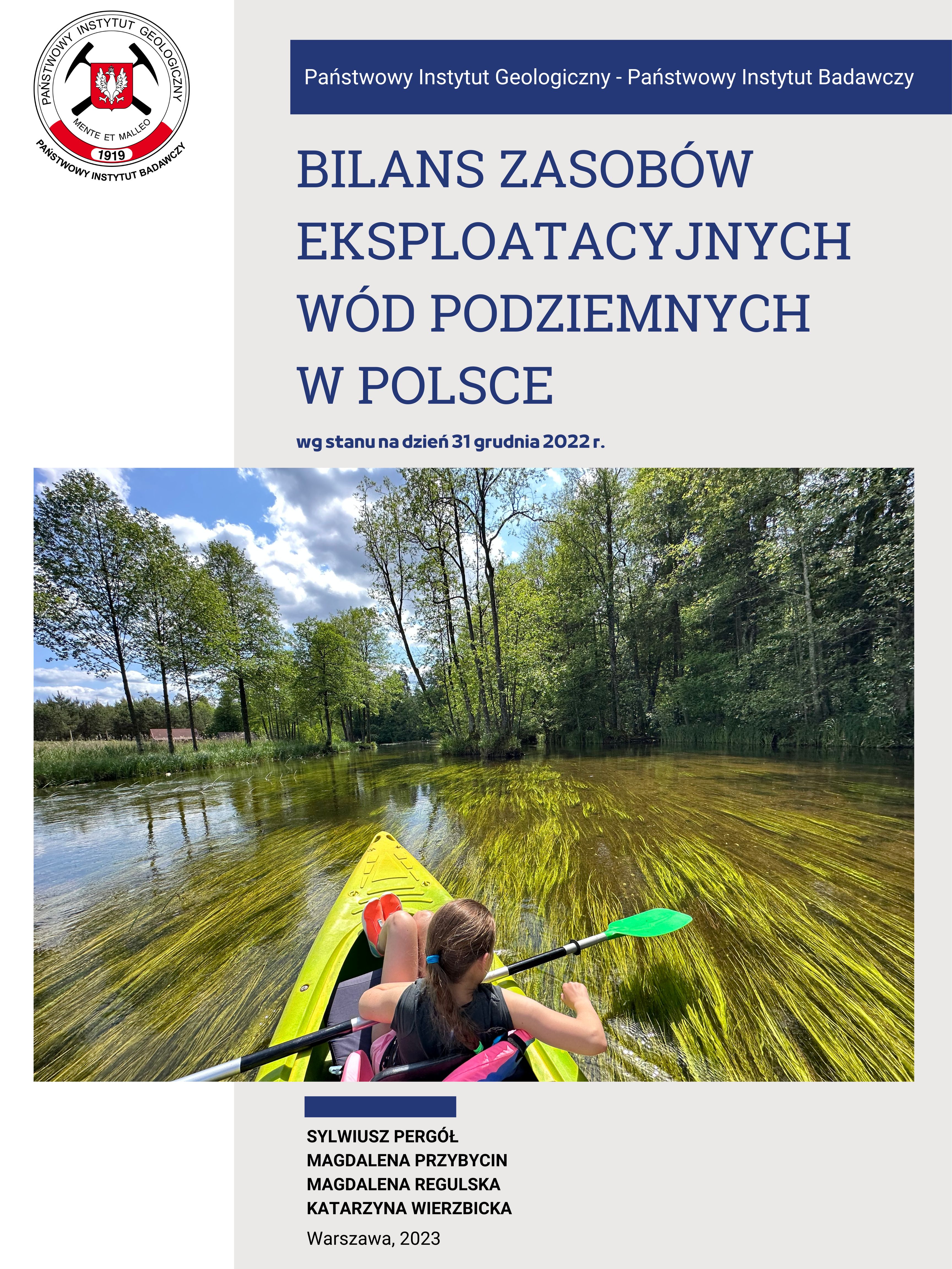 Bilans zasobów eksploatacyjnych wód podziemnych Polski wg stanu na dzień 31 grudnia 2022 r.