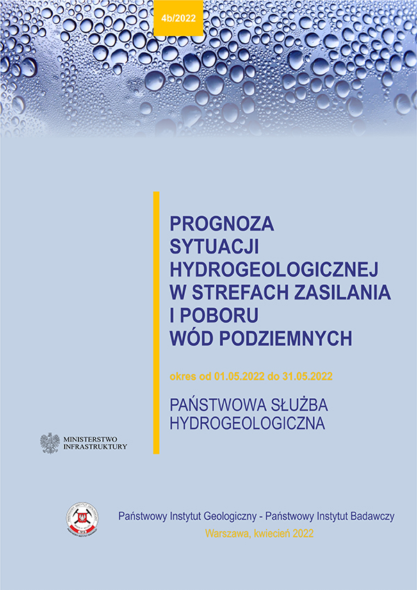 Prognoza sytuacji hydrogeologicznej w strefach zasilania i poboru wód podziemnych 1.05.2022 - 31.05.2022
