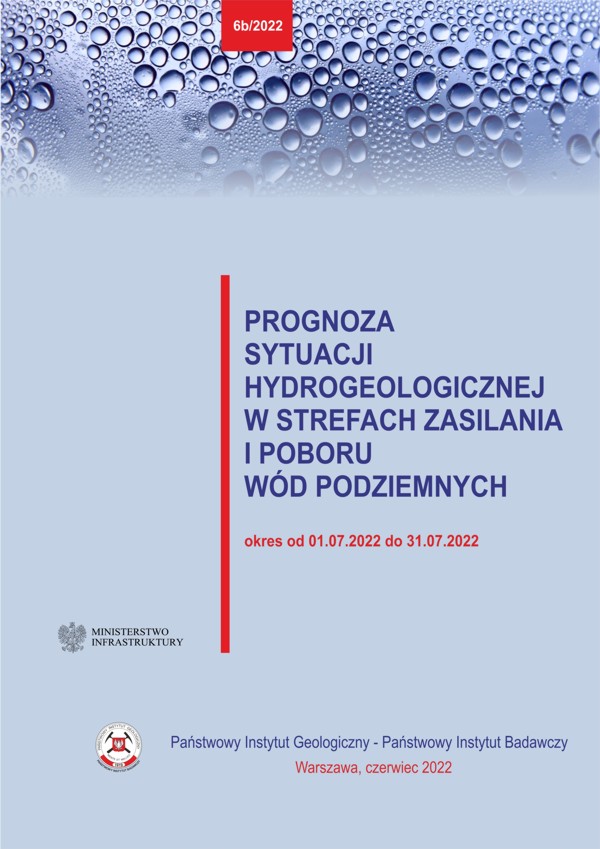 Prognoza sytuacji hydrogeologicznej w strefach zasilania i poboru wód podziemnych 1.07.2022 - 31.07.2022